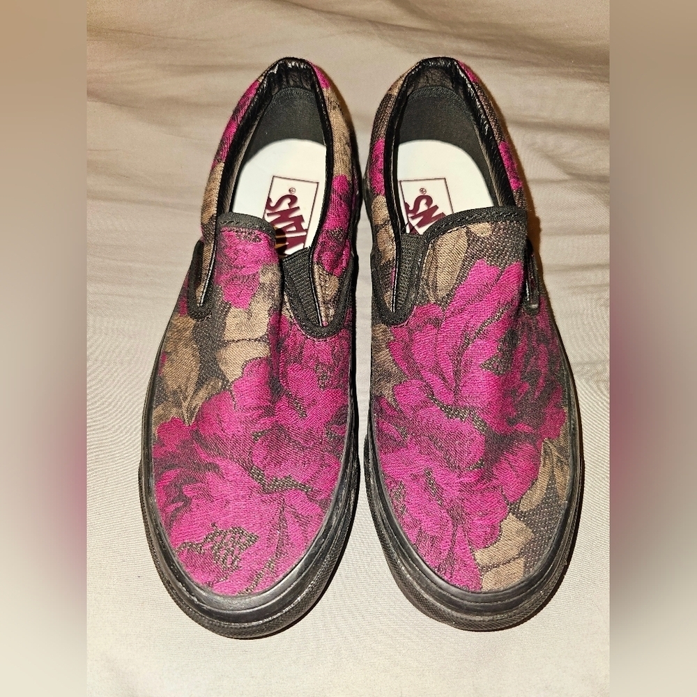 Vans Womens Anaheim Factory Classic Slip-On 98 DX Roses Size 5.5 W or 4.0 M - Picture 2 of 9